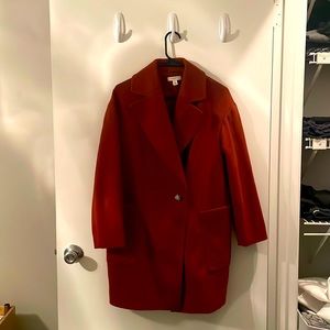 Topshop burnt orange longline coat